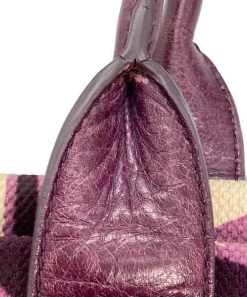 MIU MIU（ミュウミュウ）MIU MIU (ミュウミュウ) 総柄キャンバストートバッグ ピンクの古着・服飾アイテム