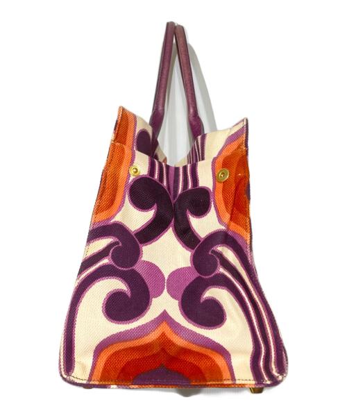 MIU MIU（ミュウミュウ）MIU MIU (ミュウミュウ) 総柄キャンバストートバッグ ピンクの古着・服飾アイテム