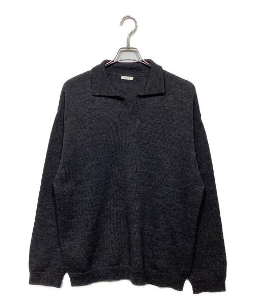 Blanc YM（ブランワイエム）Blanc YM (ブランワイエム) Wool Knit skipper Shirt BL-23A-WKSS ブラック サイズ:Mの古着・服飾アイテム