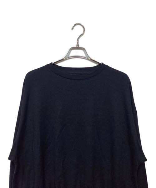 berbell object（バーベルオブジェクト）berbell object (バーベルオブジェクト) wool L/S tops　ウールニット ブラック サイズ:Fの古着・服飾アイテム
