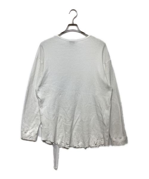 ANCELLM（アンセルム）ANCELLM (アンセルム) DAMAGE WAFFLE CREW LS T-SHIRT ホワイト サイズ:2の古着・服飾アイテム