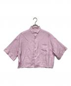 ticca×Spick and Spanティッカ×スピック＆スパン）の古着「別注 リネン半袖エンブロイダイリーシャツ」｜ピンク