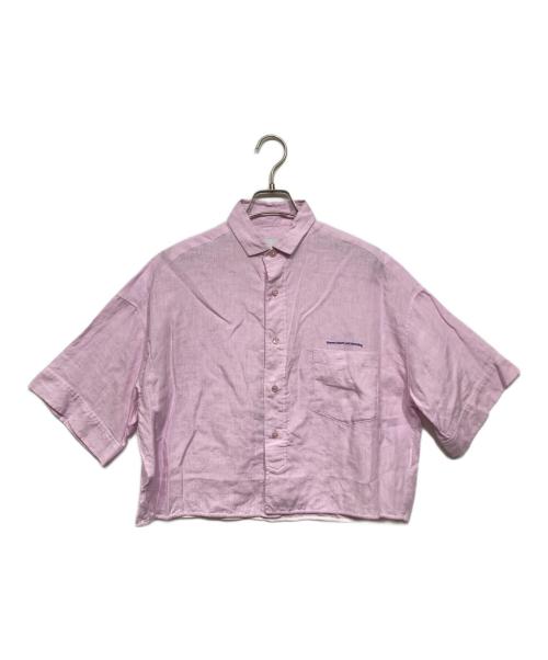 ticca（ティッカ）ticca (ティッカ) Spick and Span (スピック＆スパン) 別注 リネン半袖エンブロイダイリーシャツ ピンク サイズ:Fの古着・服飾アイテム