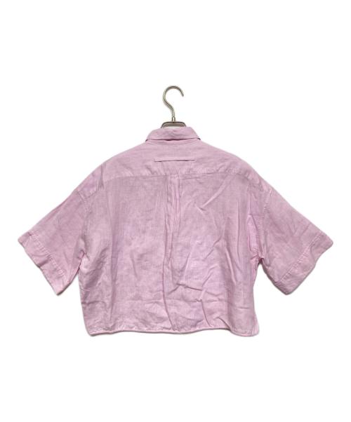 ticca（ティッカ）ticca (ティッカ) Spick and Span (スピック＆スパン) 別注 リネン半袖エンブロイダイリーシャツ ピンク サイズ:Fの古着・服飾アイテム