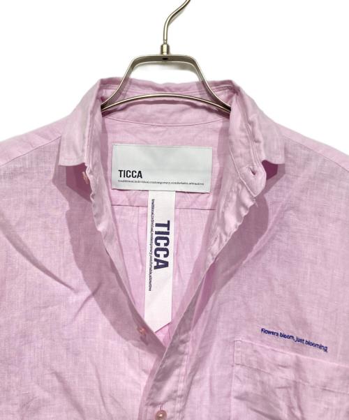 ticca（ティッカ）ticca (ティッカ) Spick and Span (スピック＆スパン) 別注 リネン半袖エンブロイダイリーシャツ ピンク サイズ:Fの古着・服飾アイテム