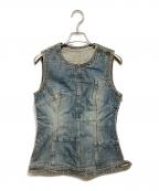 hystericsヒステリックス）の古着「パッチワークデニムブラウス」｜インディゴ