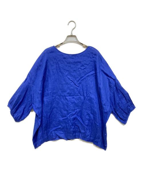 BEARDSLEY（ビアズリー）BEARDSLEY (ビアズリー) リネン前後ブラウス ブルー サイズ:Fの古着・服飾アイテム