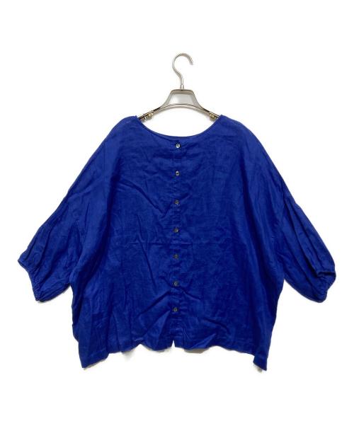 BEARDSLEY（ビアズリー）BEARDSLEY (ビアズリー) リネン前後ブラウス ブルー サイズ:Fの古着・服飾アイテム