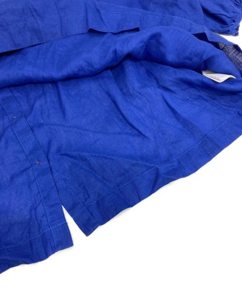 BEARDSLEY（ビアズリー）BEARDSLEY (ビアズリー) リネン前後ブラウス ブルー サイズ:Fの古着・服飾アイテム