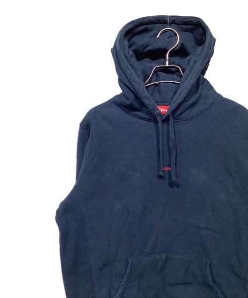 SUPREME（シュプリーム）SUPREME (シュプリーム) Micro Logo Hooded Sweatshirt ネイビー サイズ:Mの古着・服飾アイテム