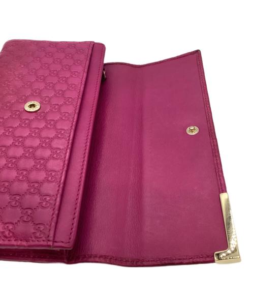 GUCCI（グッチ）GUCCI (グッチ) マイクログッチシマ 長財布291099 ピンクの古着・服飾アイテム