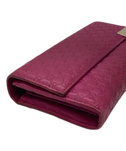 GUCCI（グッチ）GUCCI (グッチ) マイクログッチシマ 長財布291099 ピンクの古着・服飾アイテム