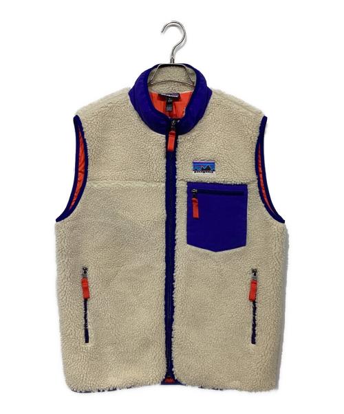 Patagonia（パタゴニア）Patagonia (パタゴニア) クラシックレトロXベスト23049 ベージュ×ブルー サイズ:Mの古着・服飾アイテム