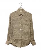 CELINEセリーヌ）の古着「ストライプシルクシャツ」｜ベージュ