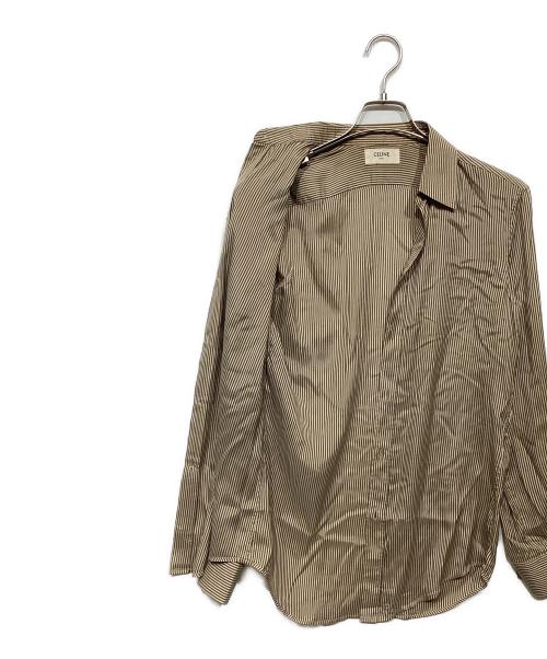 CELINE（セリーヌ）CELINE (セリーヌ) ストライプシルクシャツ ベージュ サイズ:36の古着・服飾アイテム