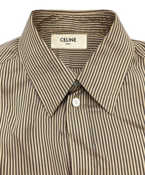 CELINE（セリーヌ）CELINE (セリーヌ) ストライプシルクシャツ ベージュ サイズ:36の古着・服飾アイテム
