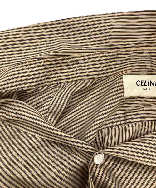CELINE（セリーヌ）CELINE (セリーヌ) ストライプシルクシャツ ベージュ サイズ:36の古着・服飾アイテム