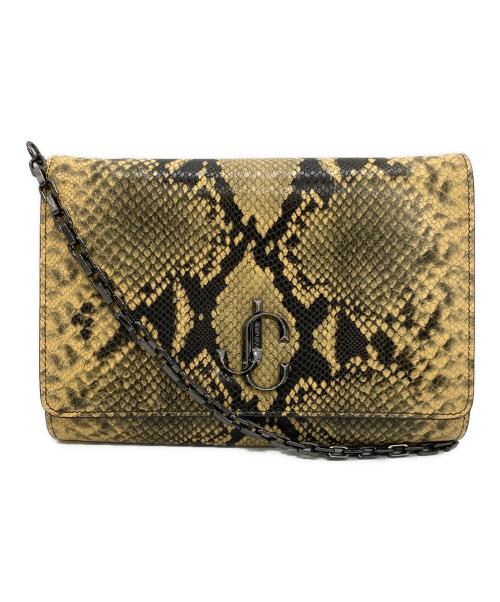 JIMMY CHOO（ジミーチュウ）JIMMY CHOO (ジミーチュウ) パイソン チェーンショルダーバッグ ベージュの古着・服飾アイテム