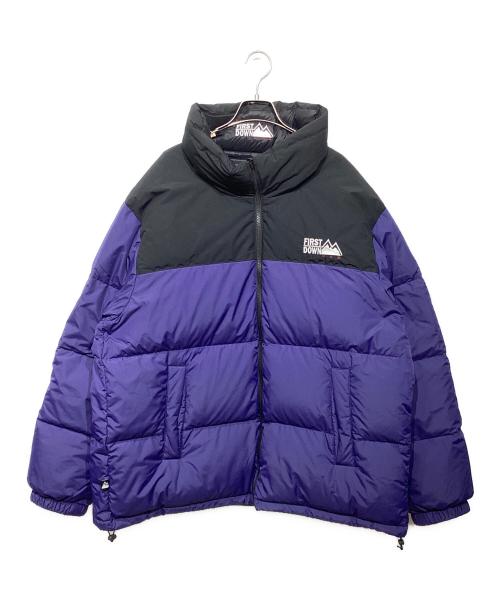 FIRST DOWN（ファーストダウン）FIRST DOWN (ファーストダウン) リバーシブルダウンジャケット パープル×ブラック サイズ:XXLの古着・服飾アイテム
