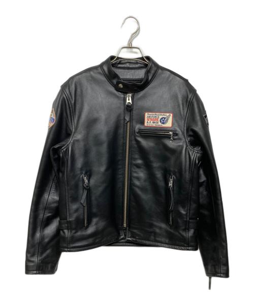 KADOYA（カドヤ）KADOYA (カドヤ) シングルライダースジャケット ブラック サイズ:LBの古着・服飾アイテム