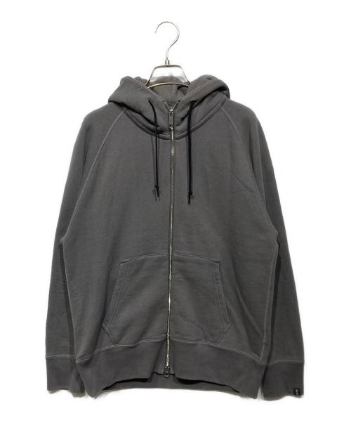 MHL（エムエイチエル）MHL (エムエイチエル) LOOPWHEELER (ループウィラー) LIGHT LOOPBACK COTTON ジップパーカー グレー サイズ:Mの古着・服飾アイテム