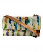 macro mauroマクロマウロ）の古着「ハンドペイント　ショルダー＆クラッチバック」｜ホワイト×ブラウン