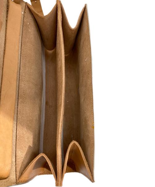 macro mauro（マクロマウロ）macro mauro (マクロマウロ) ハンドペイント　ショルダー＆クラッチバック ホワイト×ブラウンの古着・服飾アイテム