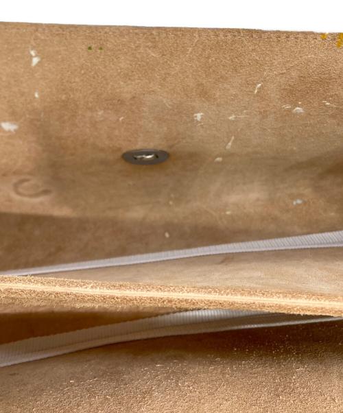 macro mauro（マクロマウロ）macro mauro (マクロマウロ) ハンドペイント　ショルダー＆クラッチバック ホワイト×ブラウンの古着・服飾アイテム