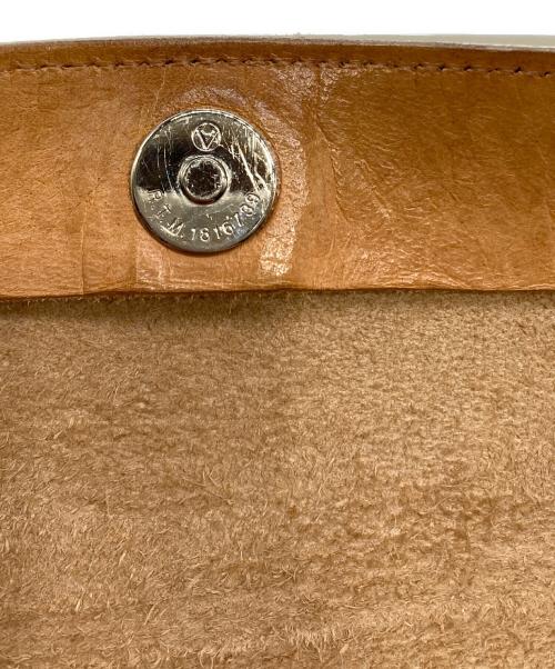 macro mauro（マクロマウロ）macro mauro (マクロマウロ) ハンドペイント　ショルダー＆クラッチバック ホワイト×ブラウンの古着・服飾アイテム