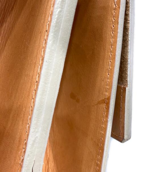 macro mauro（マクロマウロ）macro mauro (マクロマウロ) ハンドペイント　ショルダー＆クラッチバック ホワイト×ブラウンの古着・服飾アイテム