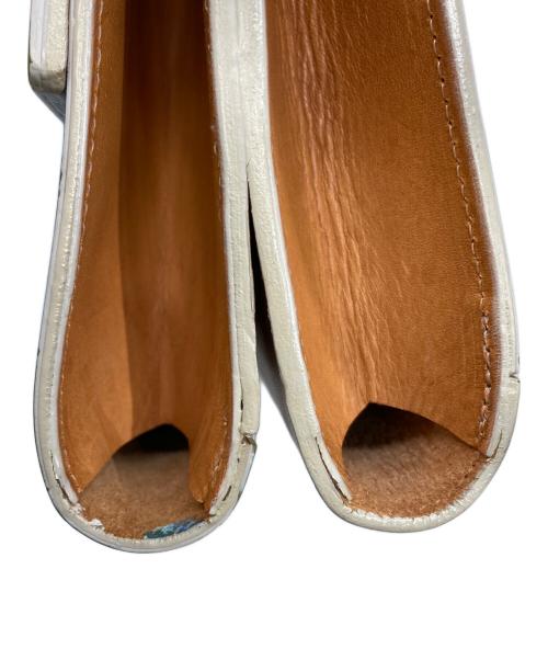 macro mauro（マクロマウロ）macro mauro (マクロマウロ) ハンドペイント　ショルダー＆クラッチバック ホワイト×ブラウンの古着・服飾アイテム