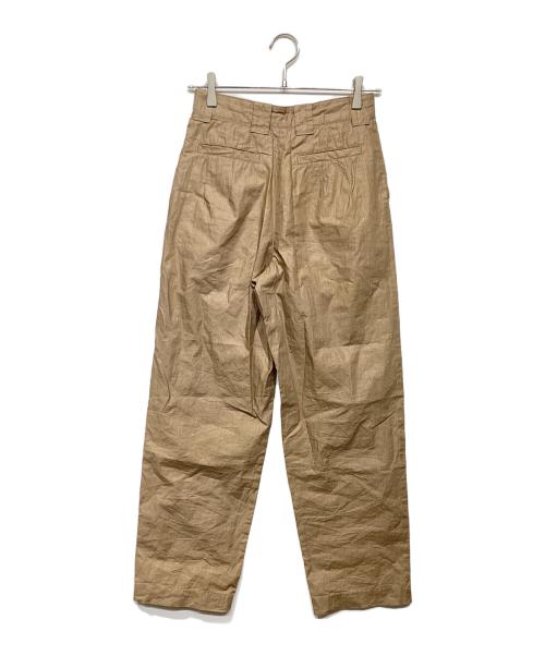 jonnlynx（ジョンリンクス）jonnlynx (ジョンリンクス) linen coating pants ブラウン サイズ:34の古着・服飾アイテム
