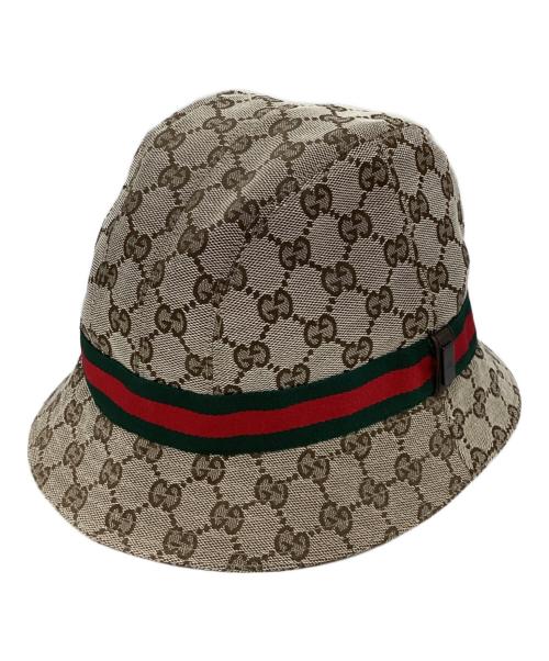 GUCCI（グッチ）GUCCI (グッチ) GGキャンバス　シェリーライン　バケットハット ベージュの古着・服飾アイテム