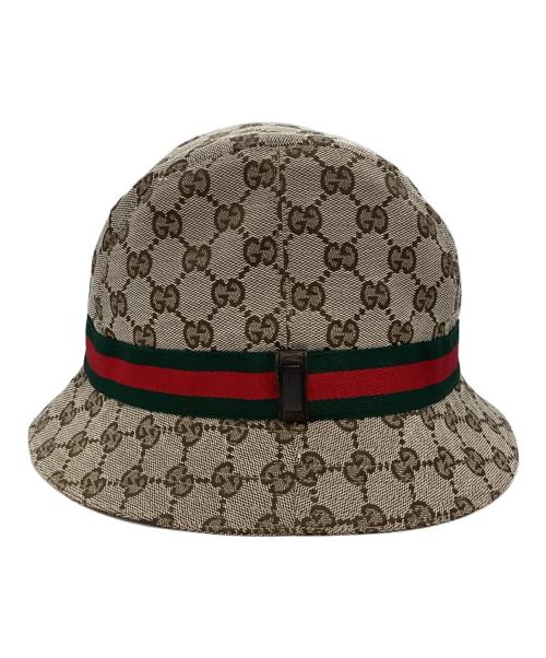 GUCCI（グッチ）GUCCI (グッチ) GGキャンバス　シェリーライン　バケットハット ベージュの古着・服飾アイテム
