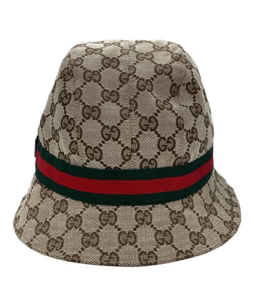 GUCCI（グッチ）GUCCI (グッチ) GGキャンバス　シェリーライン　バケットハット ベージュの古着・服飾アイテム