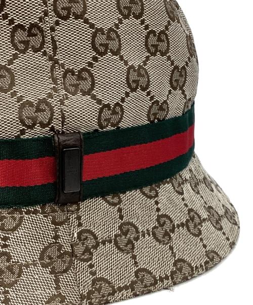 GUCCI（グッチ）GUCCI (グッチ) GGキャンバス　シェリーライン　バケットハット ベージュの古着・服飾アイテム