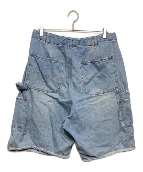 WHITELAND（ホワイトランド）WHITELAND (ホワイトランド) ヴィンテージ加工ダブルニーデニムショートパンツ インディゴ サイズ:Fの古着・服飾アイテム