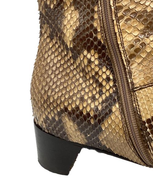 PRADA（プラダ）PRADA (プラダ) サイドジップ パイソンブーツ ブラウン サイズ:38の古着・服飾アイテム