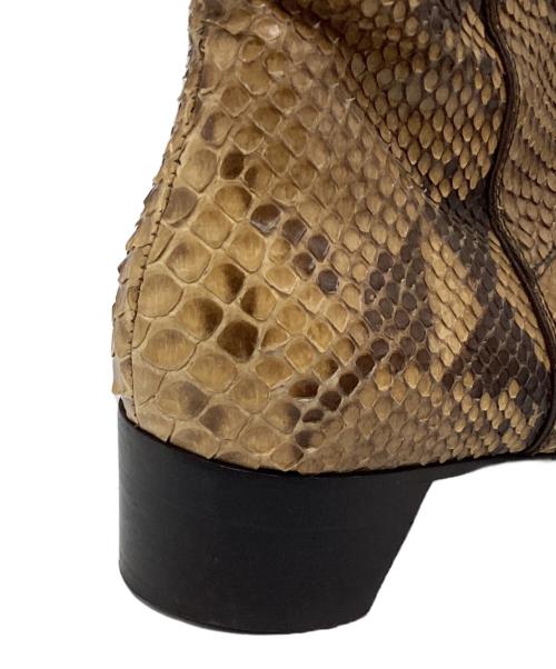 PRADA（プラダ）PRADA (プラダ) サイドジップ パイソンブーツ ブラウン サイズ:38の古着・服飾アイテム