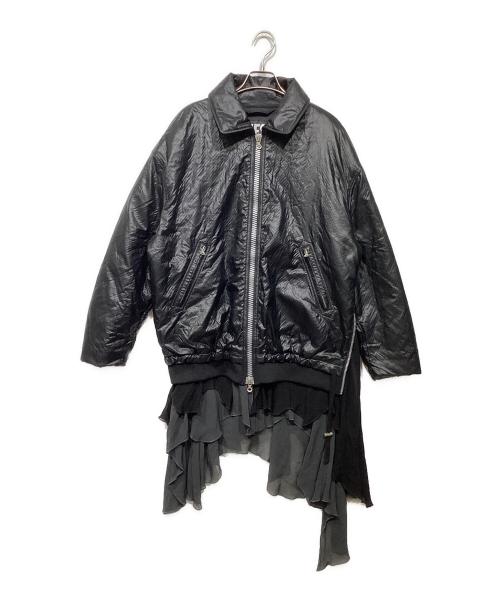 DIESEL（ディーゼル）DIESEL (ディーゼル) G-ELEU レイヤードフリルジャケット ブラック サイズ:Mの古着・服飾アイテム