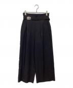 ETRE TOKYOエトレトウキョウ）の古着「ハイウエストベルテッドセミワイドパンツ1224320172-2」｜ブラック