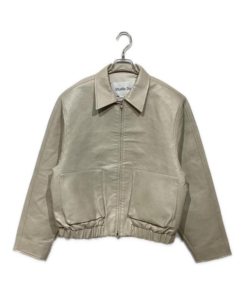 STUDIO DOE（スタジオドゥ）STUDIO DOE (スタジオドゥ) PUレザーブルゾン アイボリー サイズ:Mの古着・服飾アイテム