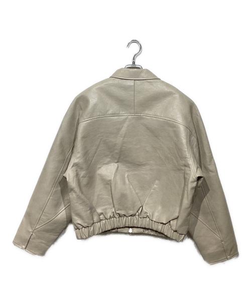 STUDIO DOE（スタジオドゥ）STUDIO DOE (スタジオドゥ) PUレザーブルゾン アイボリー サイズ:Mの古着・服飾アイテム