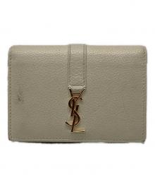 Saint Laurent Paris（サンローランパリ）の古着「YSLラインレザーカードケース613536」｜ベージュ