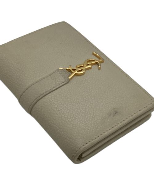 Saint Laurent Paris（サンローランパリ）Saint Laurent Paris (サンローランパリ) YSLラインレザーカードケース613536 ベージュの古着・服飾アイテム