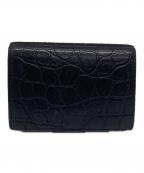 Saint Laurent Parisサンローランパリ）の古着「エンボスクロコダイル タイニーウォレット　CFP459996」｜ブラック