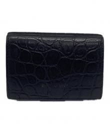 Saint Laurent Paris（サンローランパリ）の古着「エンボスクロコダイル タイニーウォレット　CFP459996」｜ブラック