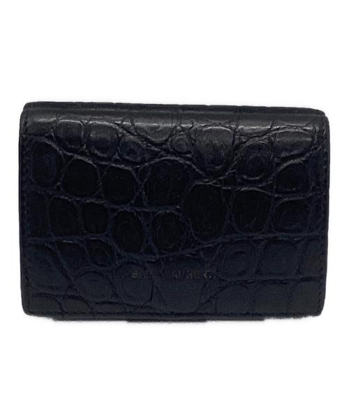 Saint Laurent Paris（サンローランパリ）Saint Laurent Paris (サンローランパリ) エンボスクロコダイル タイニーウォレット　CFP459996 ブラックの古着・服飾アイテム