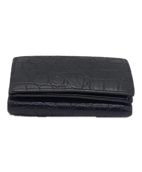 Saint Laurent Paris（サンローランパリ）Saint Laurent Paris (サンローランパリ) エンボスクロコダイル タイニーウォレット　CFP459996 ブラックの古着・服飾アイテム