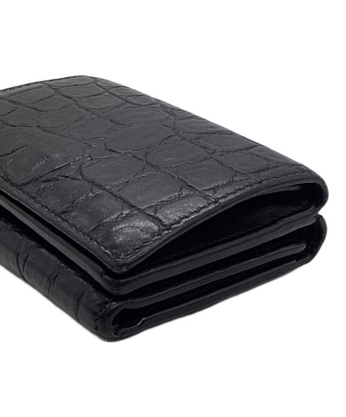Saint Laurent Paris（サンローランパリ）Saint Laurent Paris (サンローランパリ) エンボスクロコダイル タイニーウォレット　CFP459996 ブラックの古着・服飾アイテム